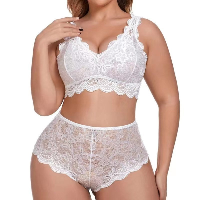 Lace Flower Suspender Shorts XL Set