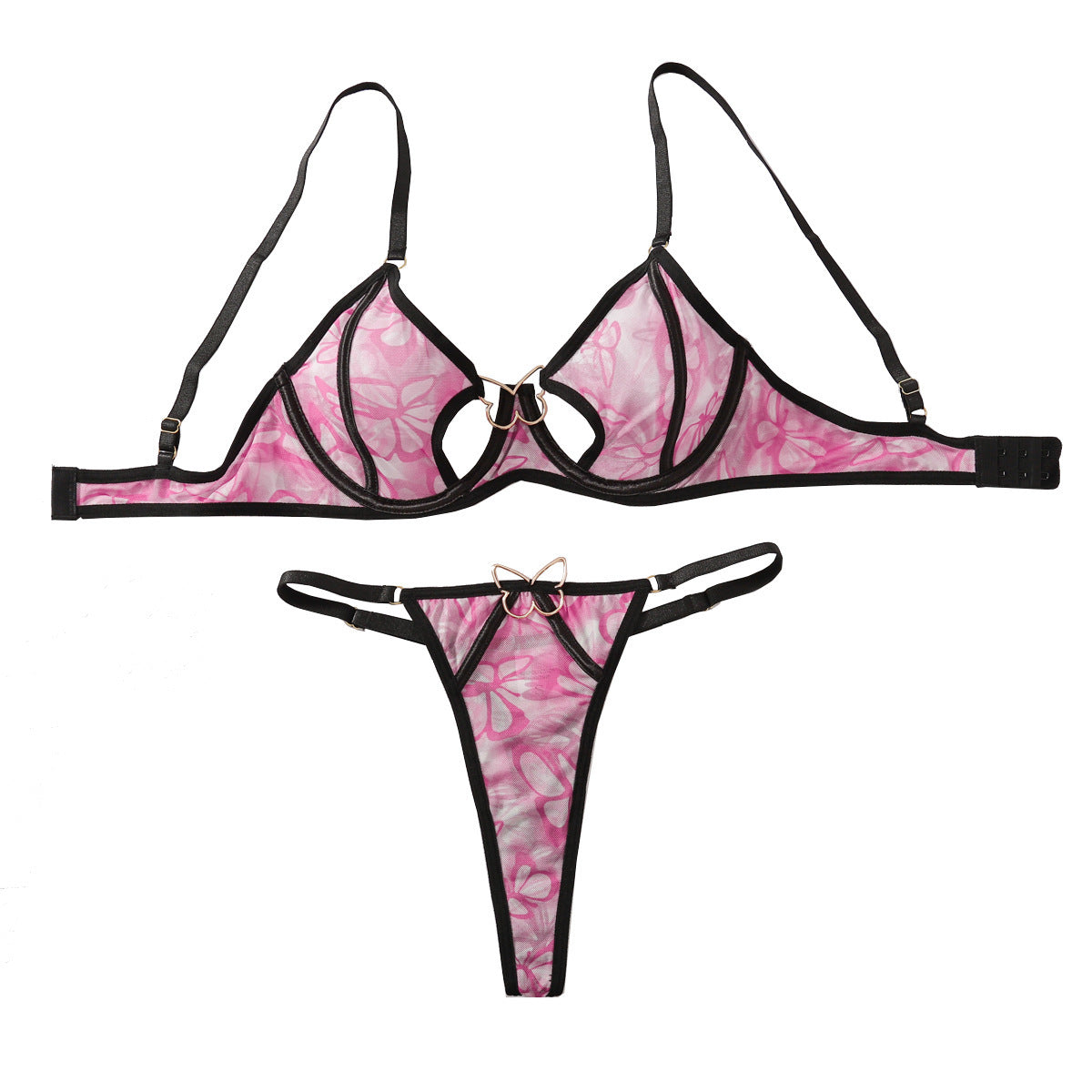 Butterfly Decoration Underwear Two-piece Female