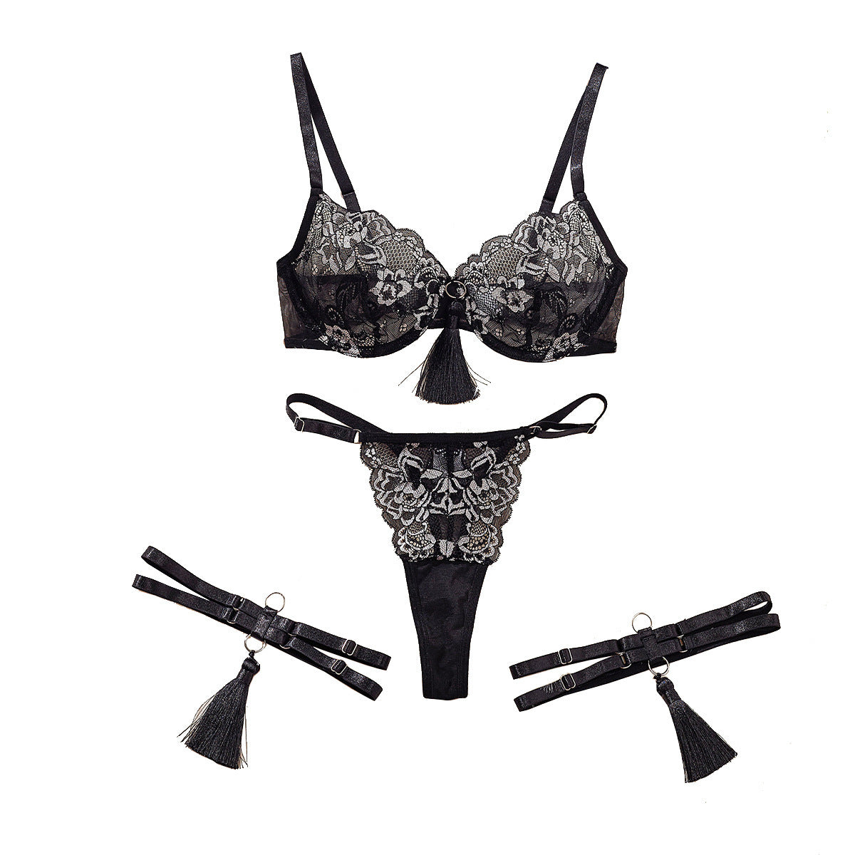 Lace Underwear Three-piece Set
