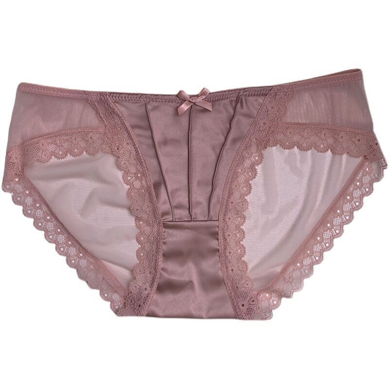 Vintage Satin Ice Silk Sexy Underwear Mesh Ladies