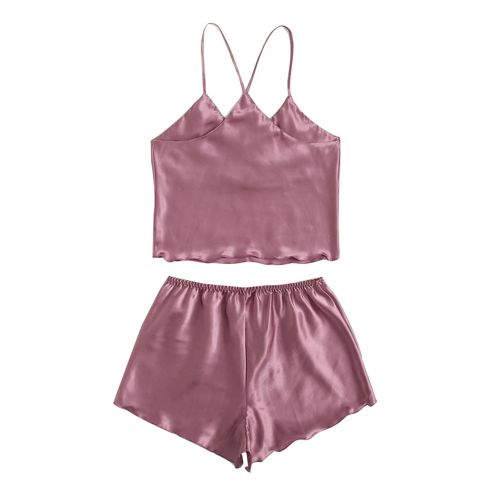 Home Sexy Female Nightgown Two-piece Thin Pajamas Can Be Worn At Home
