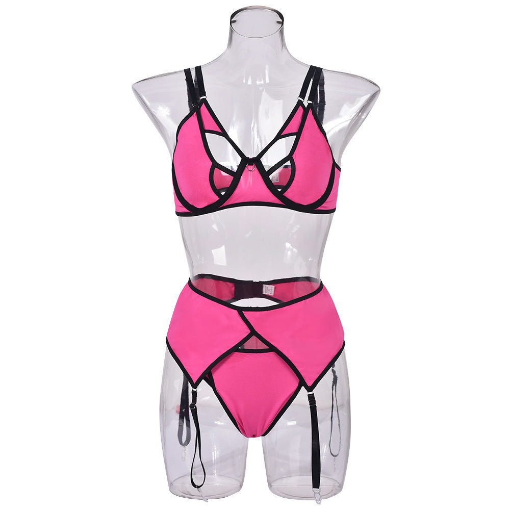 Mesh Panel Contrast Fit Underwear Three Piece Set