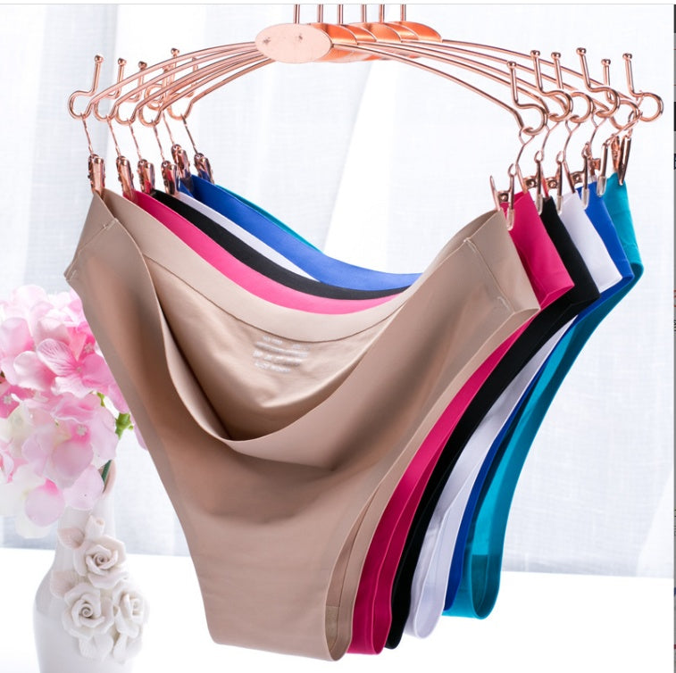 Pure Color Seamless Sexy Ladies Plus Size Briefs