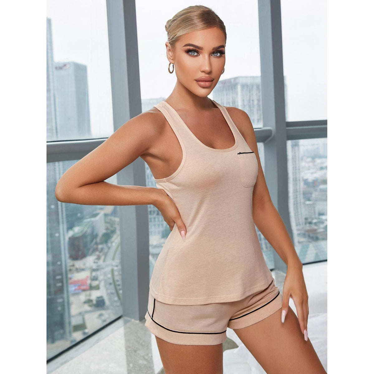 Home Wear Suit Women's Spring And Summer Strap Vest Shorts Pajamas