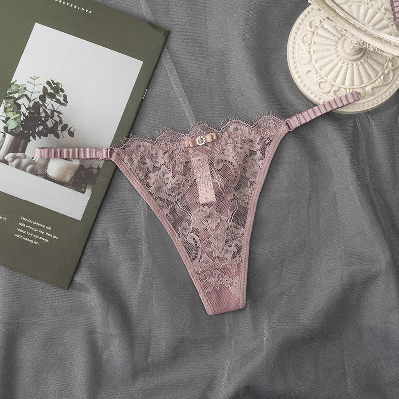 Cotton Low-waist Thong Women Transparent Sexy