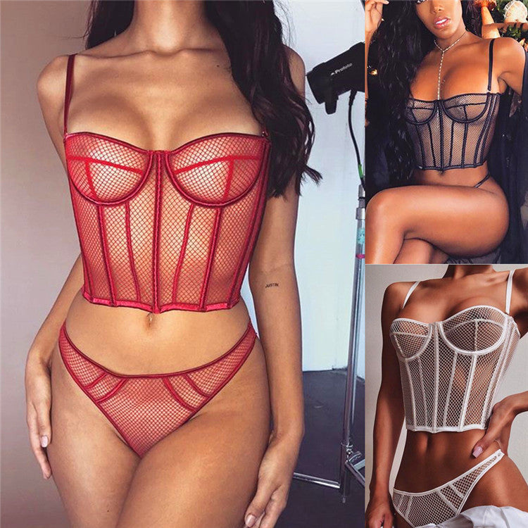 Sexy Perspective Hit Line Stitching Heavy Craftsmanship Sexy Split Suit
