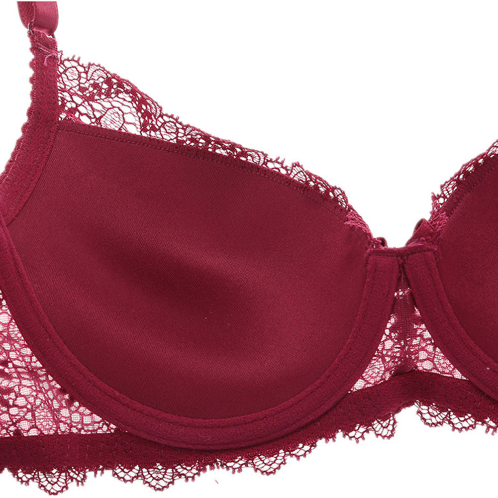 Varababy French lace Underwear Sexy Girl Thin Small Breasts Gathered Adjustment Suit
