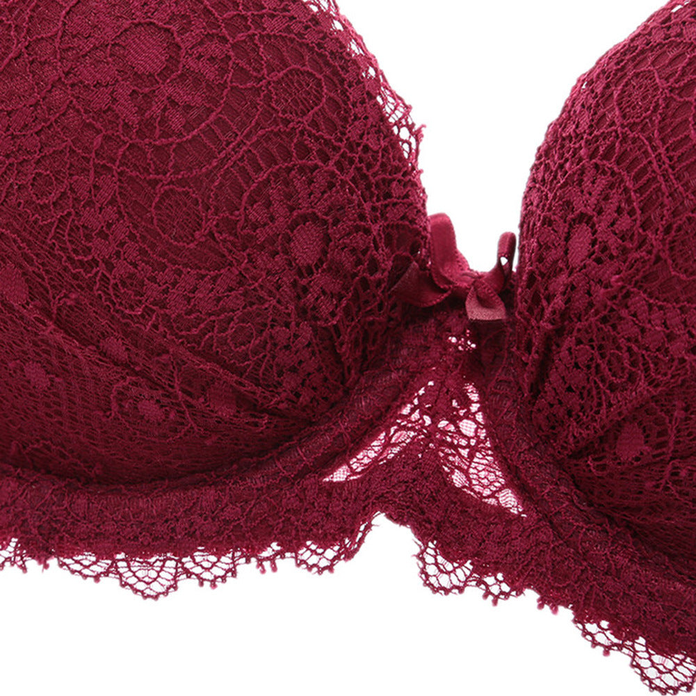 Varababy French lace Underwear Sexy Girl Thin Small Breasts Gathered Adjustment Suit