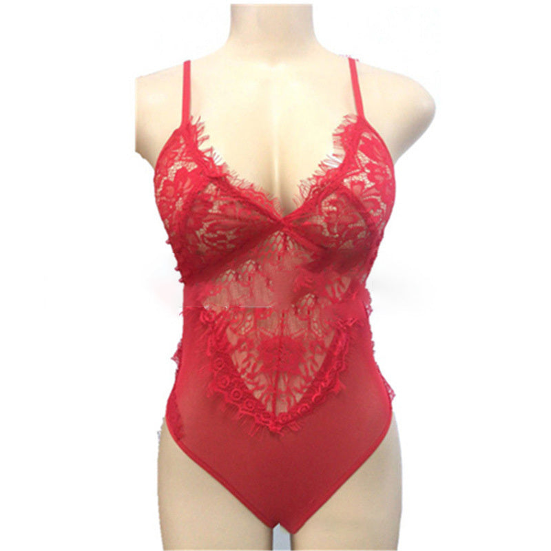 Lace One-Piece Sexy Hollow Eyelash Underwear