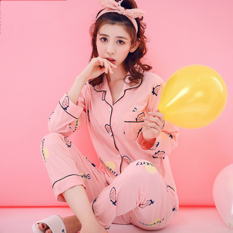 Antarctic Pajamas Women's Spring And Autumn Pure Cotton Long Sleeves Can Be Worn Outside Home Clothes Cotton Autumn And Winter New Suit