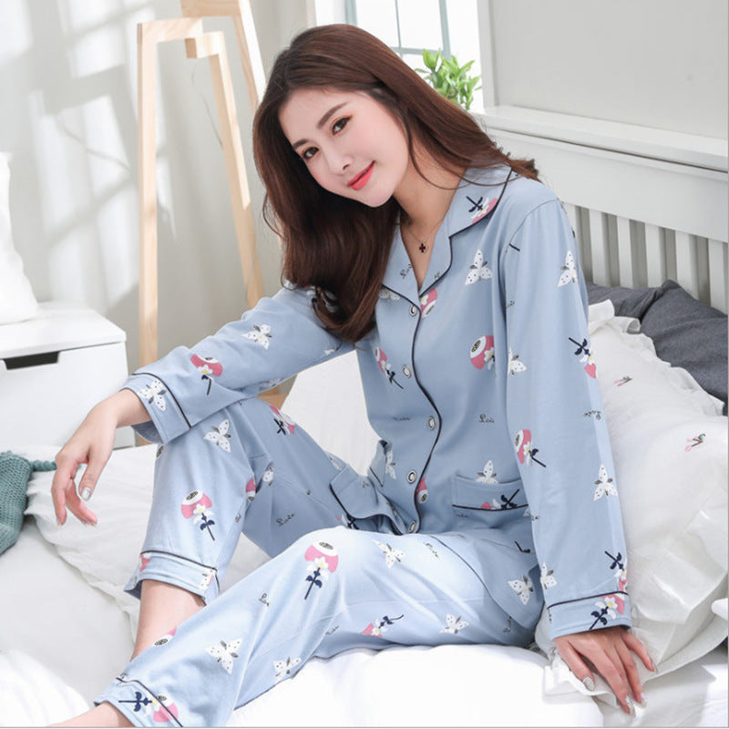 Antarctic Pajamas Women's Spring And Autumn Pure Cotton Long Sleeves Can Be Worn Outside Home Clothes Cotton Autumn And Winter New Suit
