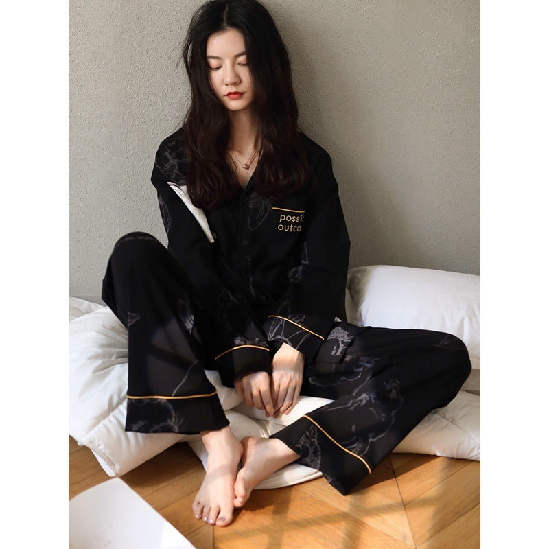 Antarctic Pajamas Women's Spring And Autumn Pure Cotton Long Sleeves Can Be Worn Outside Home Clothes Cotton Autumn And Winter New Suit