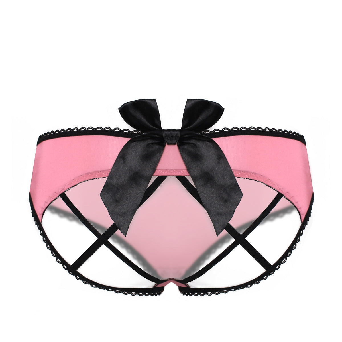 Women's Underwear, Low Waist Bow Knot, Beautiful Buttocks Perspective Briefs, Hollow