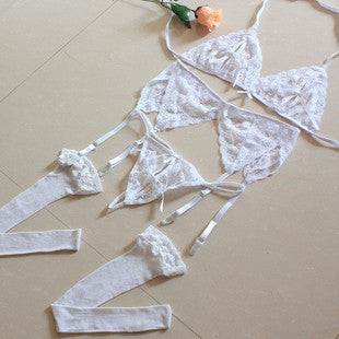 Ladies Sexy Bikini Lace Suit No Socks Sexy Lingerie