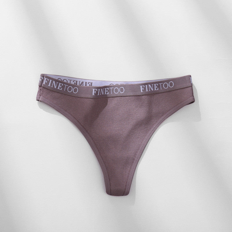 Letter Belt Sexy High Slit Thong Low Waist