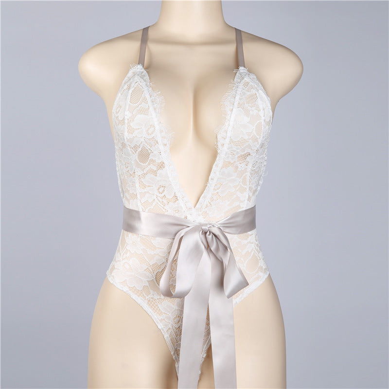 Lace-up sexy lace jumpsuit