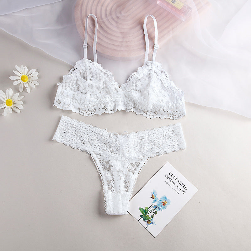 Lightweight Lace Bra Set Sexy Transparent Without Steel Ring