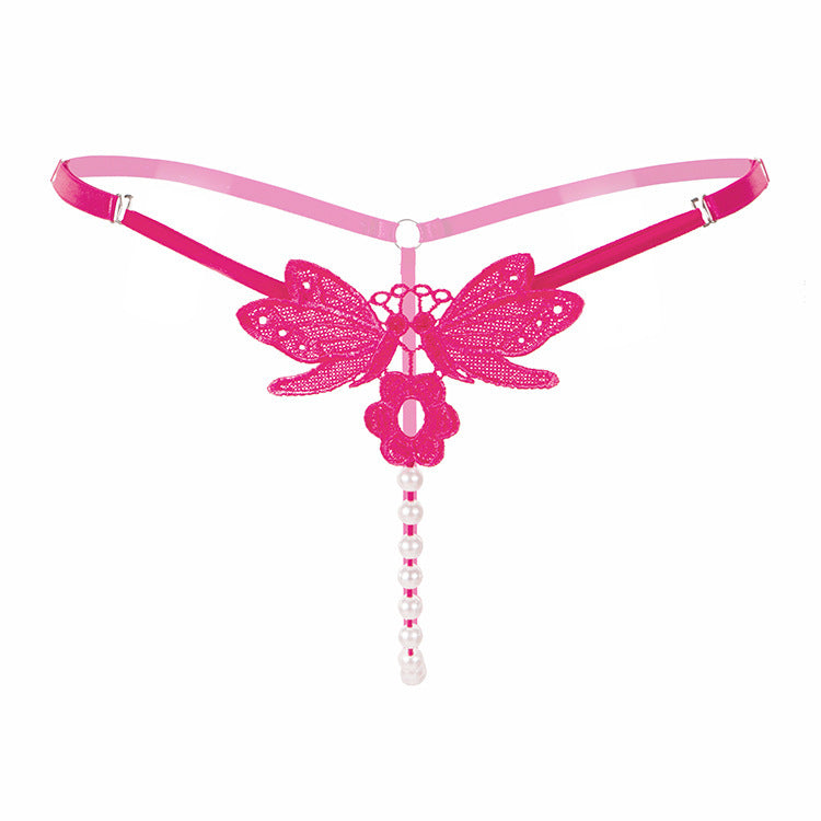 Luxury Embroidered Pearl Sexy Panties Ladies Transparent