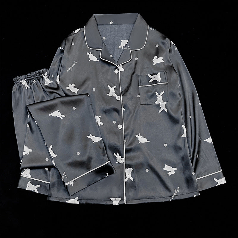 Women's Korean-style Ins Cute Lapel Long-sleeved Pajamas