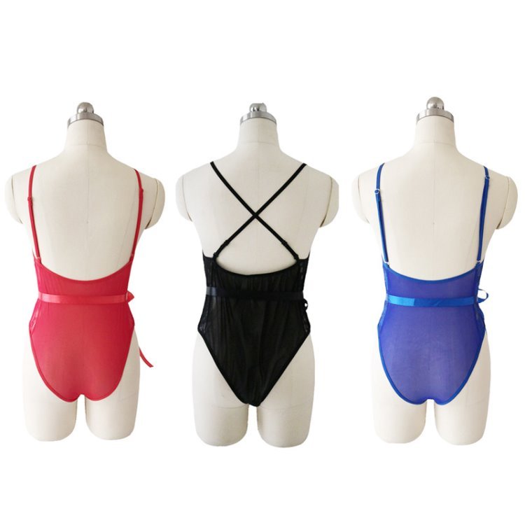 Lace Stitching Mesh Gauze Jumpsuit Sexy Pajamas
