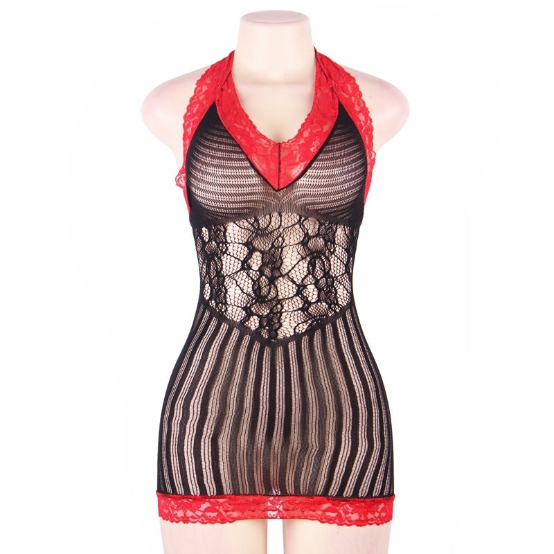 Women's Sexy Lace Seductive Neck Tie Nightdress