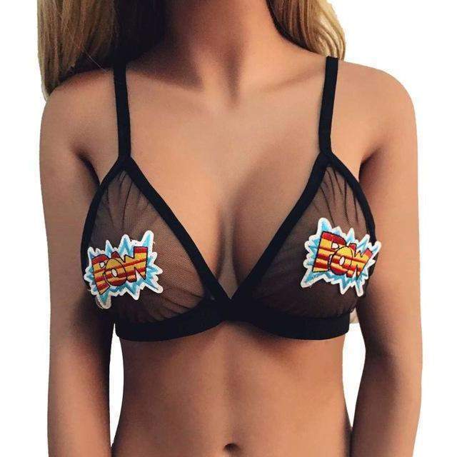 Sexy mesh yarn pattern underwear
