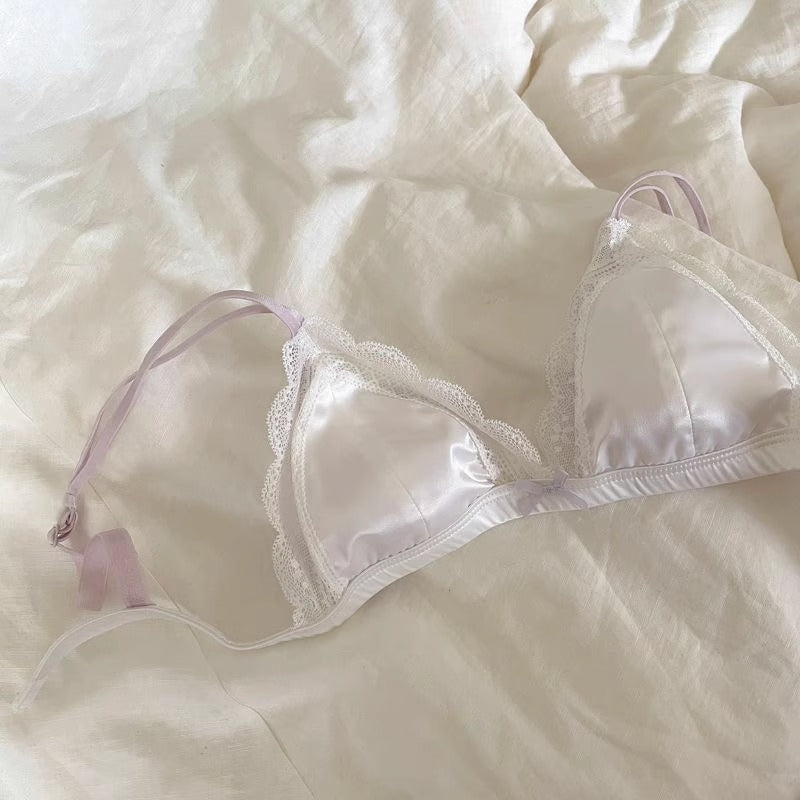 Women's French Lace Wireless Underwear Suit