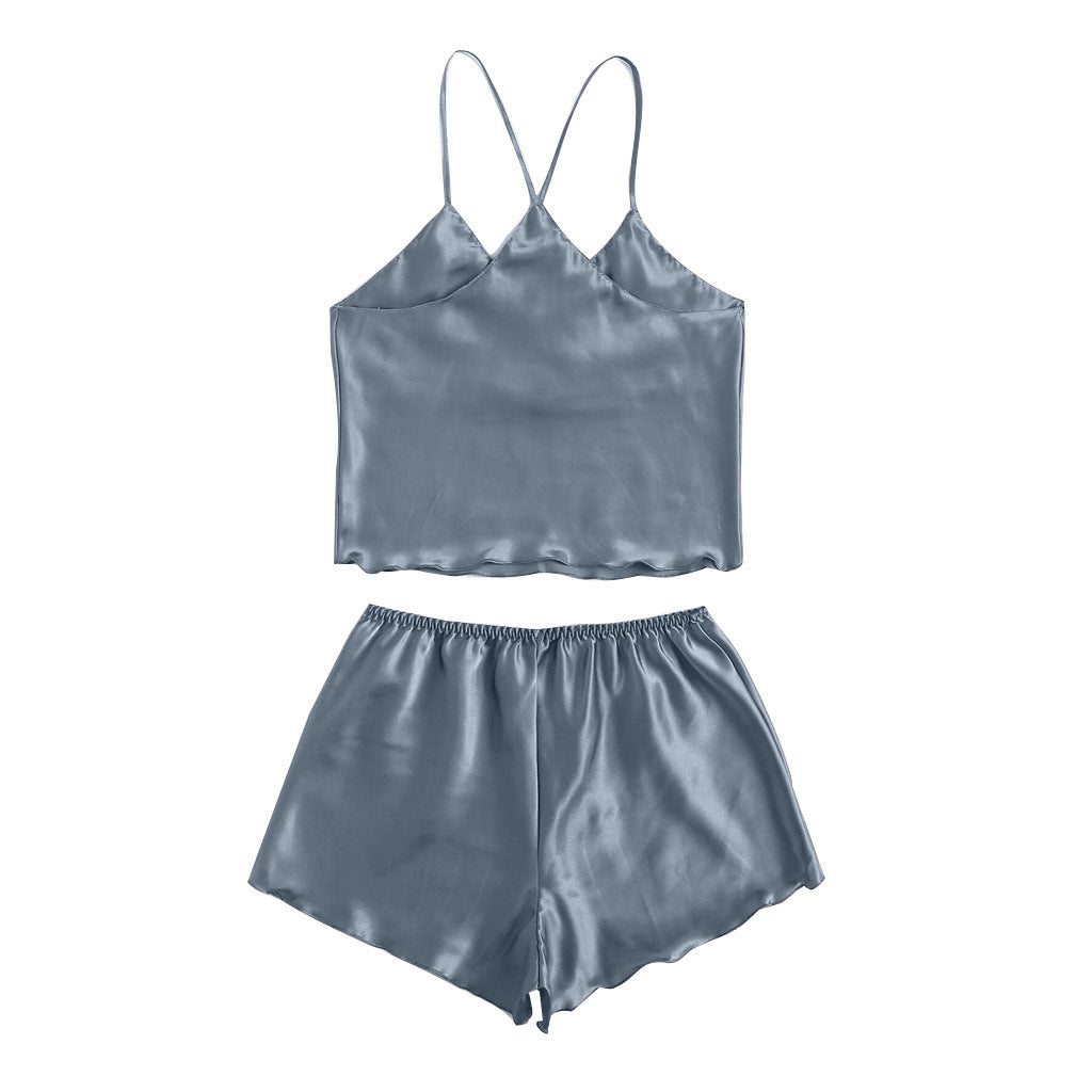 Home Sexy Female Nightgown Two-piece Thin Pajamas Can Be Worn At Home