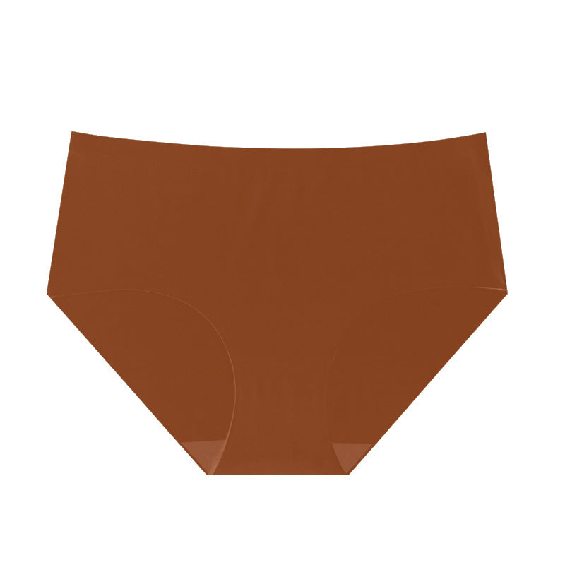 Cross-border Sports Mid-high Waist Traceless Panties Ice Silk Belly Contracting Hip Lifting