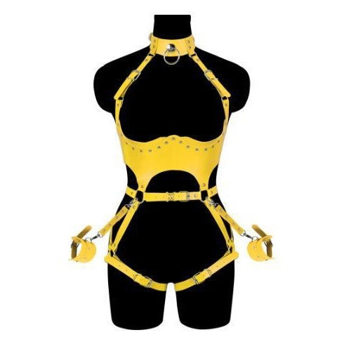 Soft Leather Shapewear Close-fitting Hollow-out Party Clothing