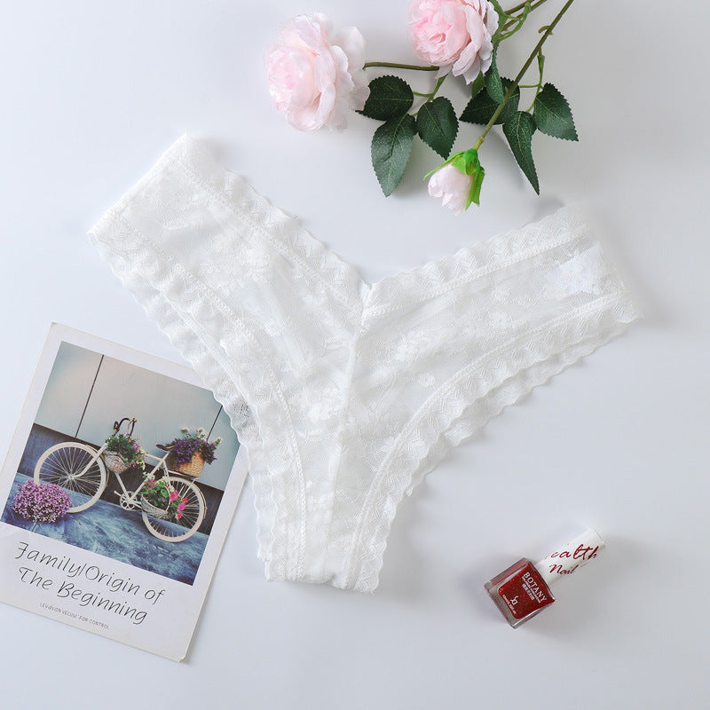 Lace Underwear Cotton Crotch Hollow Women's