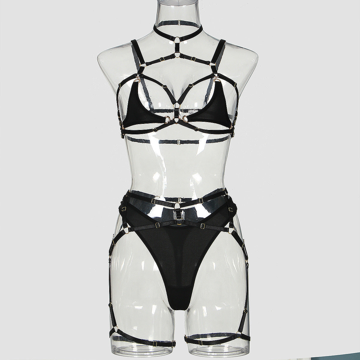 Sexy Cutout Three-piece Complex Straps
