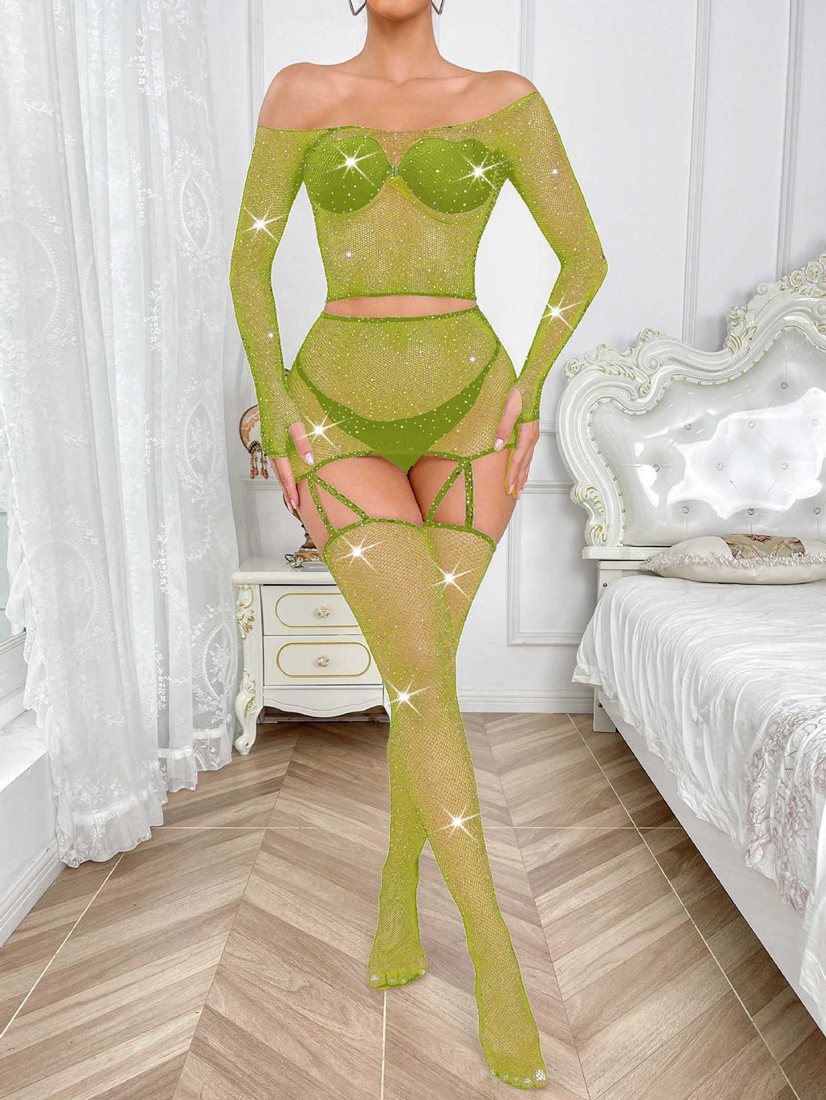 Women's Simple Long Sleeved Hot Diamond Jumpsuit