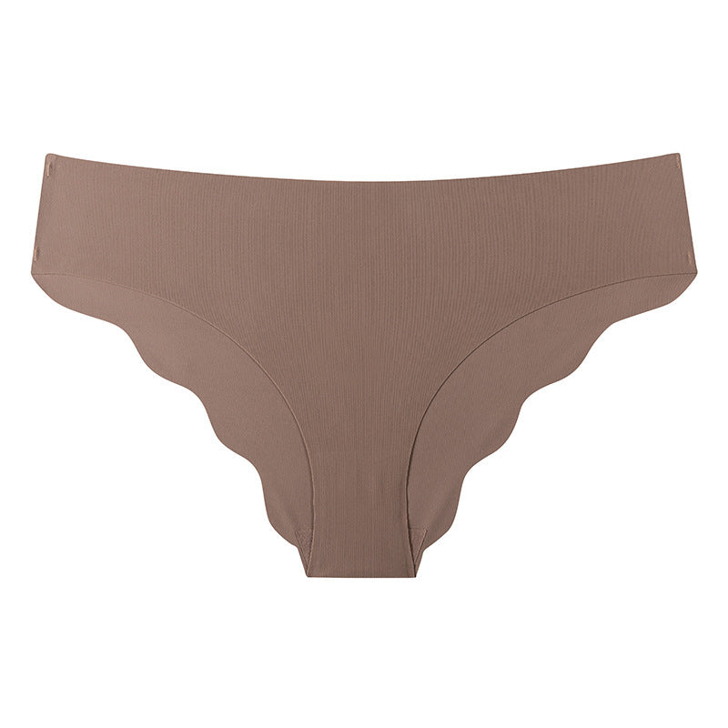 Seamless Ice Silk Underwear Clouds Ruffled Low Waist