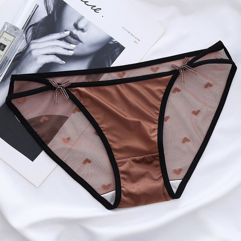 Mesh Lace-up Bow Briefs Low-rise Shorts
