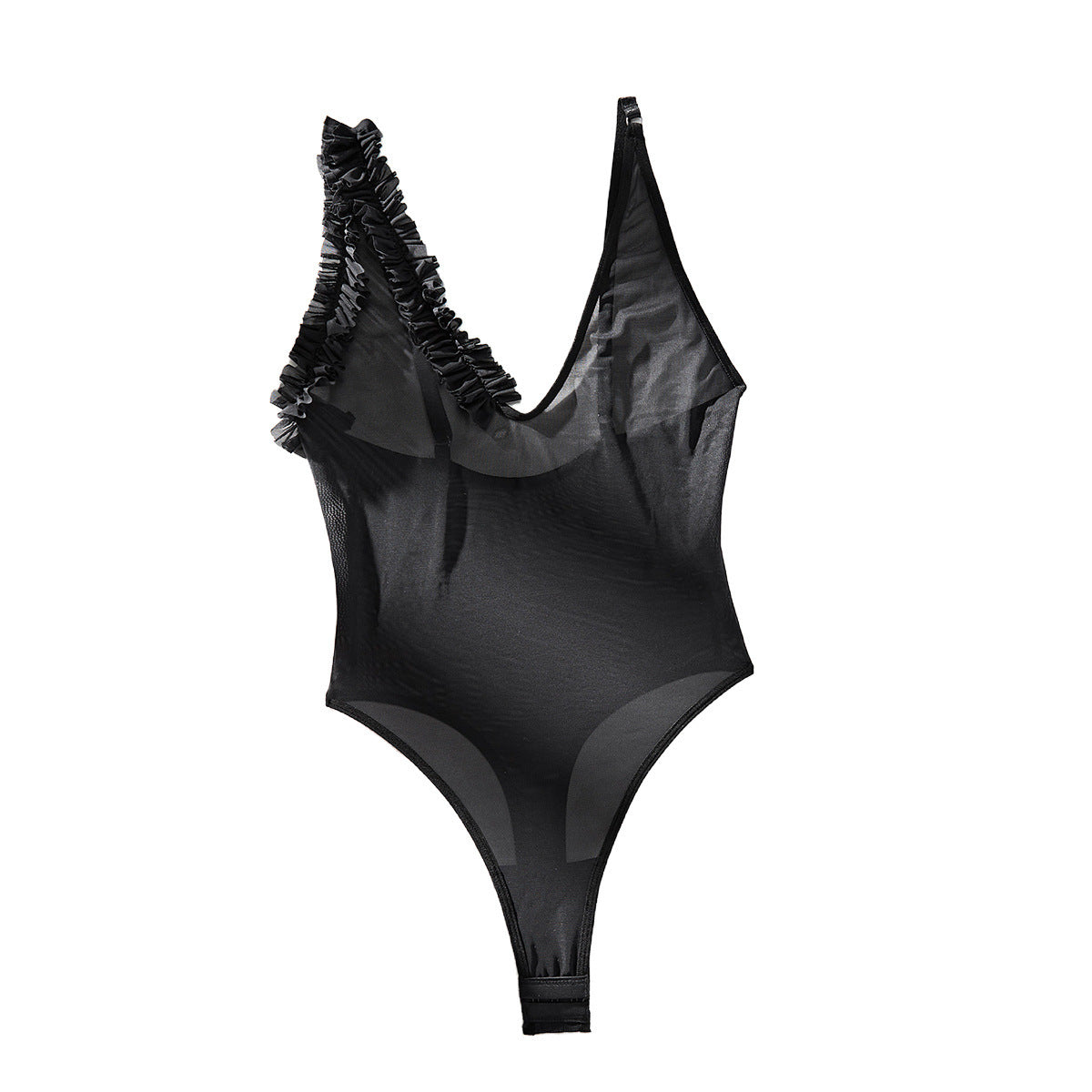 U-collar Sheer Mesh Jumpsuit For Women