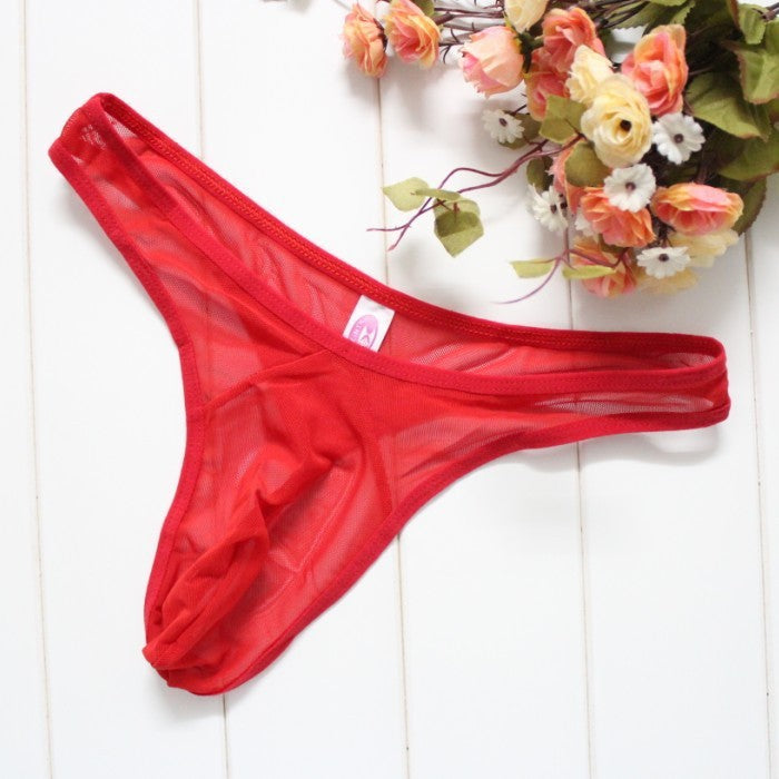 Mesh men's thong slim sexy dress
