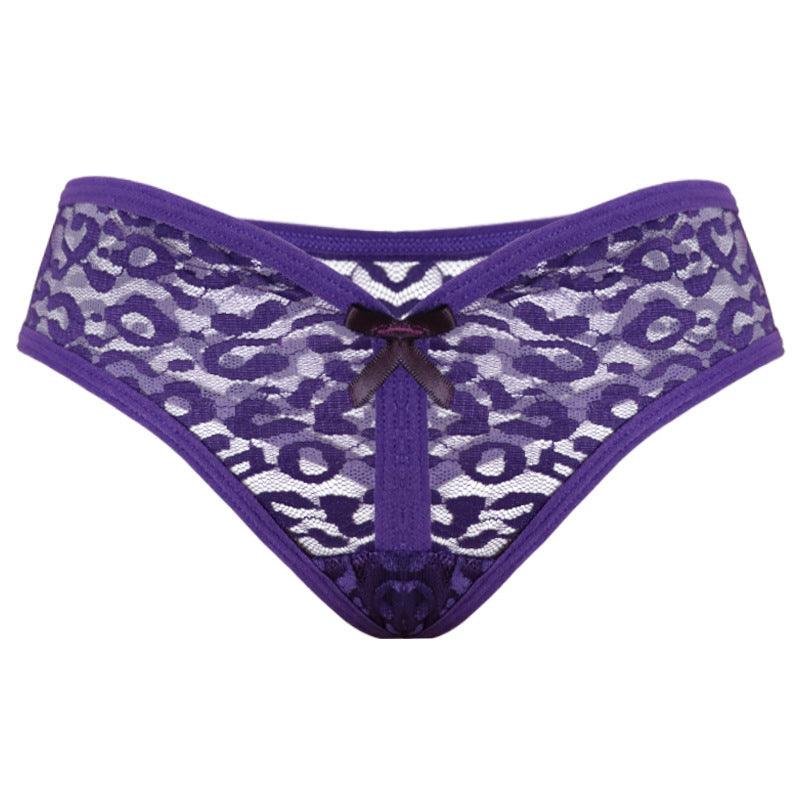 New Lowwaist Sexy Lace Thong Ladies Underwear Sexy Transparent Leopard Print