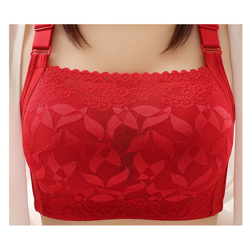 Bra Style Gathered And Breathable Full Cup Lace Oversized Underwear