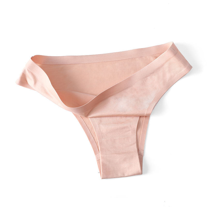 Underwear Women's Ice Silk Seamless Low Waist One Piece Large Size Cotton Briefs