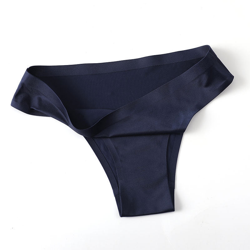 Underwear Women's Ice Silk Seamless Low Waist One Piece Large Size Cotton Briefs
