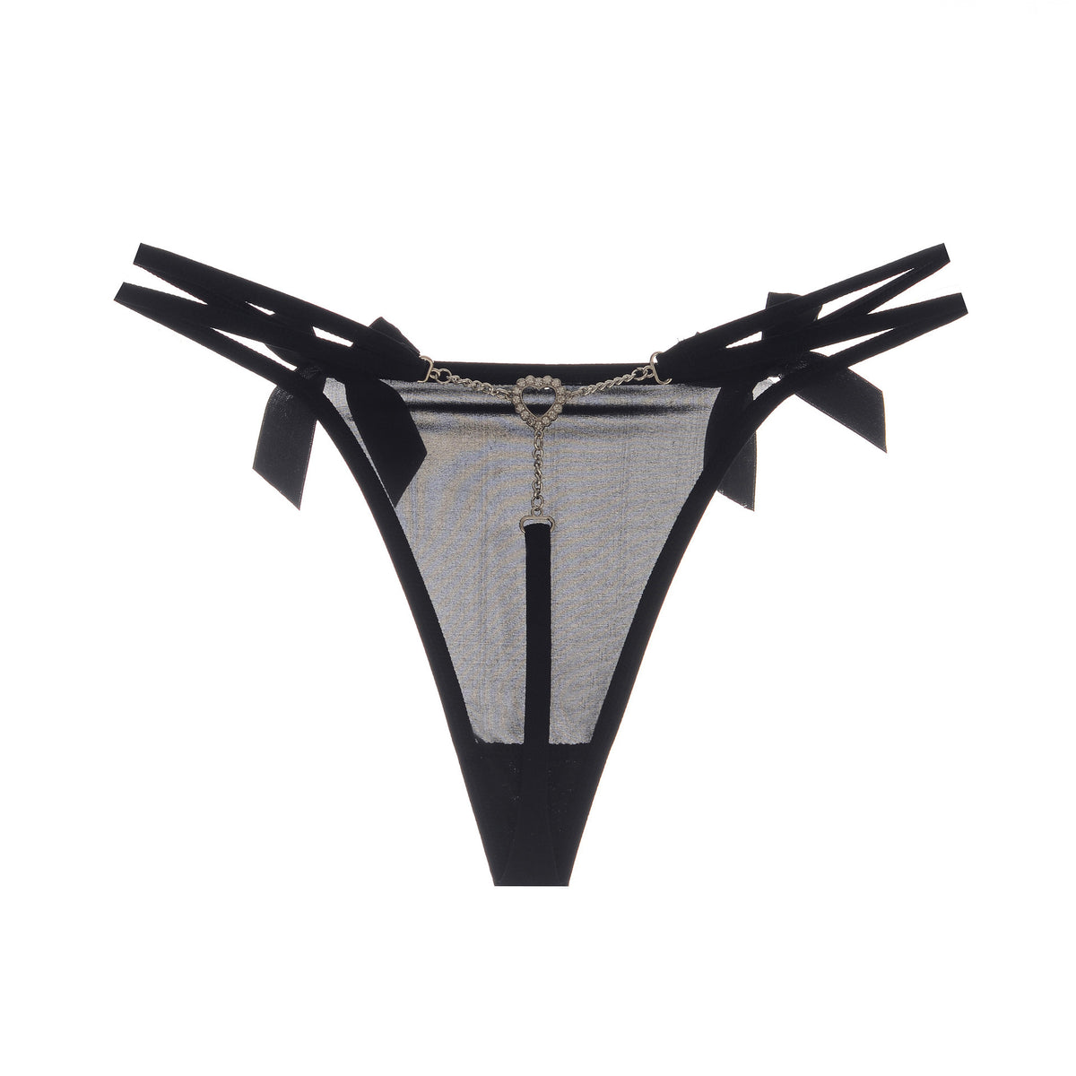 T-shaped Trendy Metal Chain Transparent Lace Personality T Underwear
