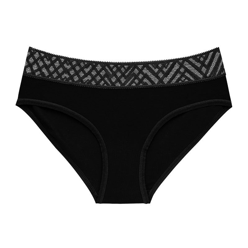 Medium and low waist underwear with lace trim