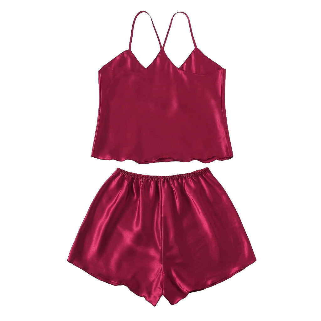 Home Sexy Female Nightgown Two-piece Thin Pajamas Can Be Worn At Home