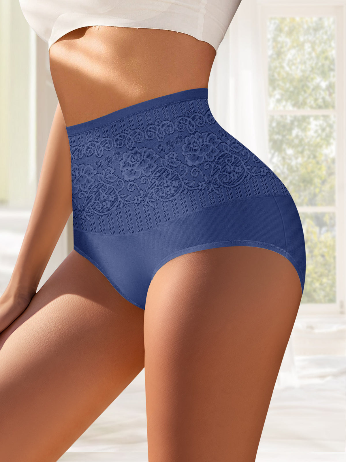 Women's Fashion High Waist Cotton Jacquard Triangle Pants
