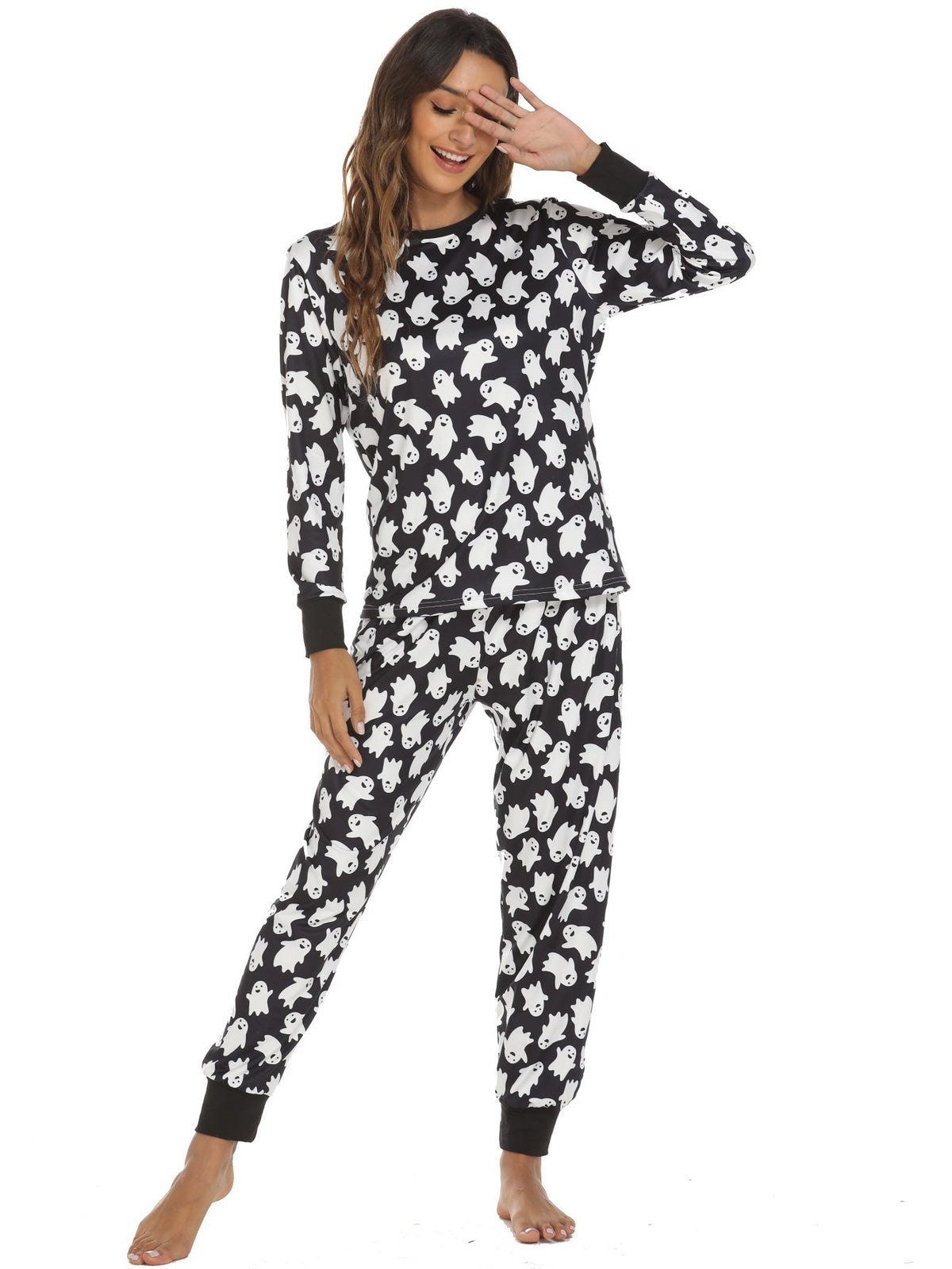 Home Clothes Set Pajamas Female Autumn And Winter Tie-dye Long-sleeved Trousers