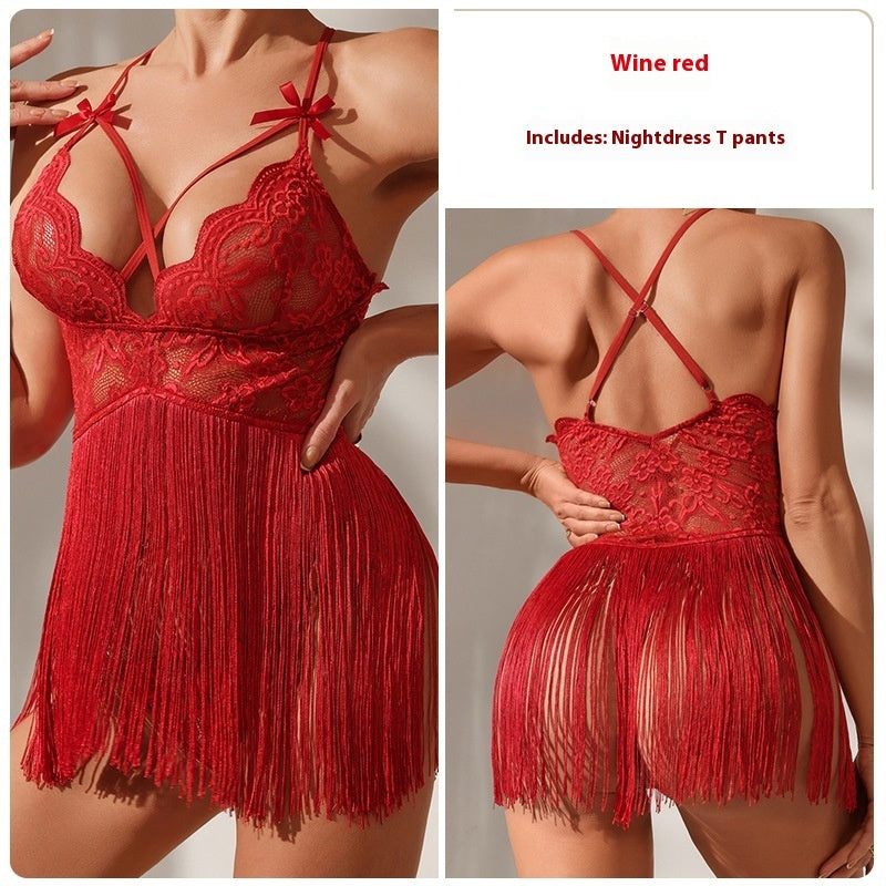 Fashion Lace Women's Sling Night Skirt Suit