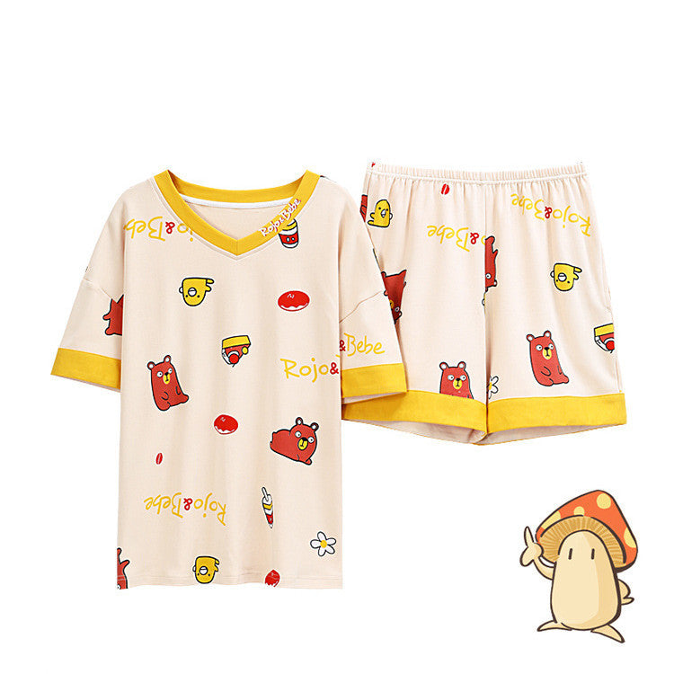 Female summer pajamas two-piece suit