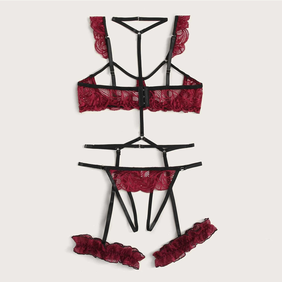 Lingerie Cup Bra Crotchless With Garter