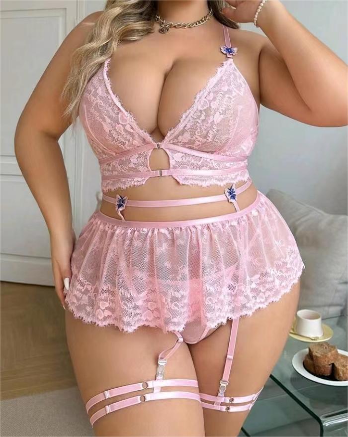 Sexy Seduction Lace See-through Underwear Suit